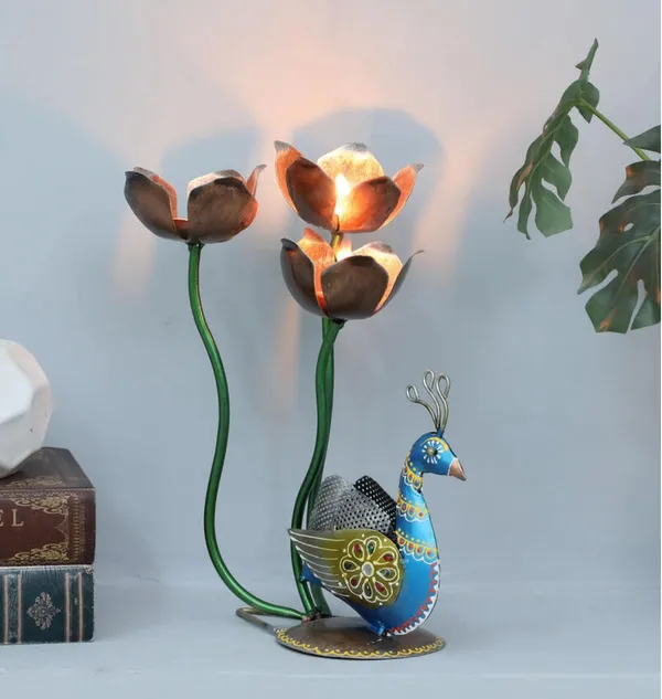 Antique_Finish_Metal_Peacock_Showpiece_Tealight,_Antique_Tealight,_Elegance_and_Charm,_tealight_Holder
