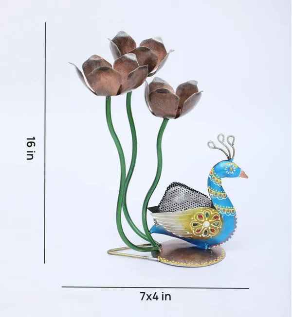 Antique_Finish_Metal_Peacock_Showpiece_Tealight,_Antique_Tealight,_Elegance_and_Charm,_tealight_Holder