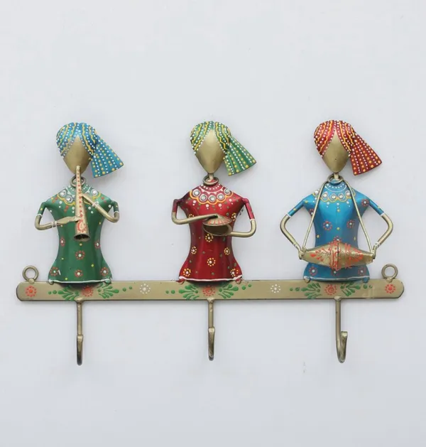 Metal_Handpainted_Decorative_Musician_Key_Holder_With_3_Hook�