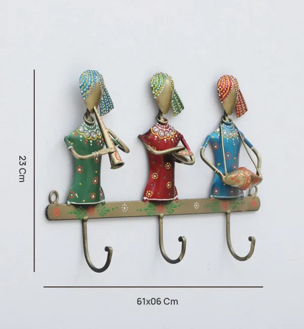 Metal_Handpainted_Decorative_Musician_Key_Holder_With_3_Hook�
