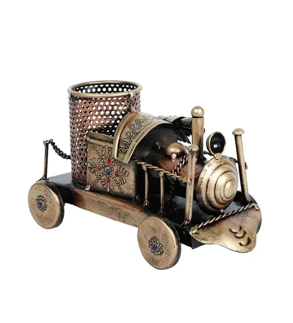 Copper_Metallic_Engine_Pen_Stand_Holder_|_For_Home_&_Office_Decor