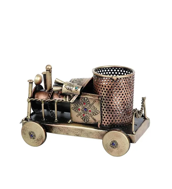 Copper_Metallic_Engine_Pen_Stand_Holder_|_For_Home_&_Office_Decor
