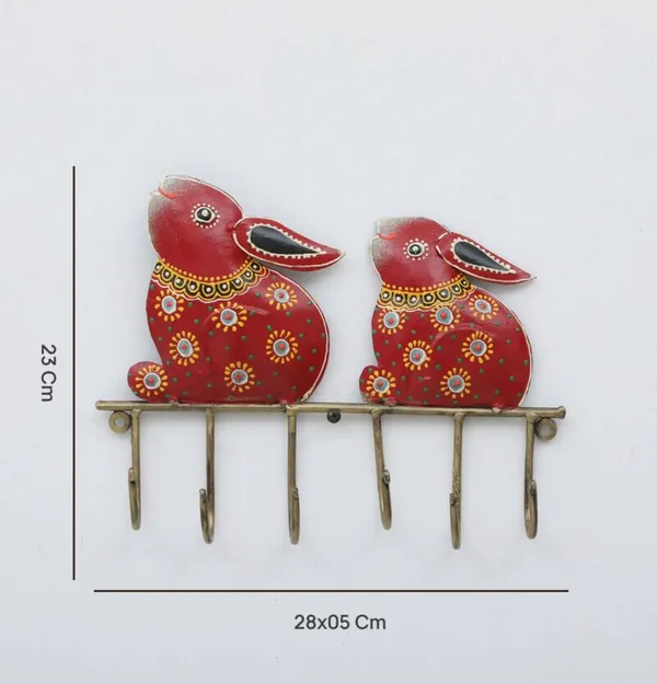 Vintage_Rabit_Key_Hanger_With_Fine_Painting_Wall_Art_Handcrafted_Powder_Coated_Iron_Wall_Hanging_Decorative_Wall_Arts