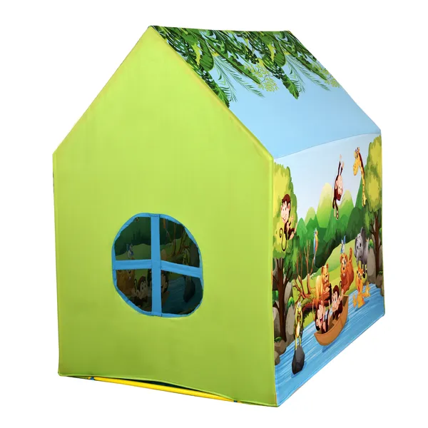 Multicolor_Jungle_Themed_Tent_Play_House_With_Quilt_For_Kids