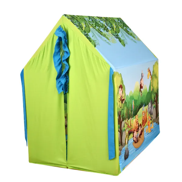 Multicolor_Jungle_Themed_Tent_Play_House_With_Quilt_For_Kids