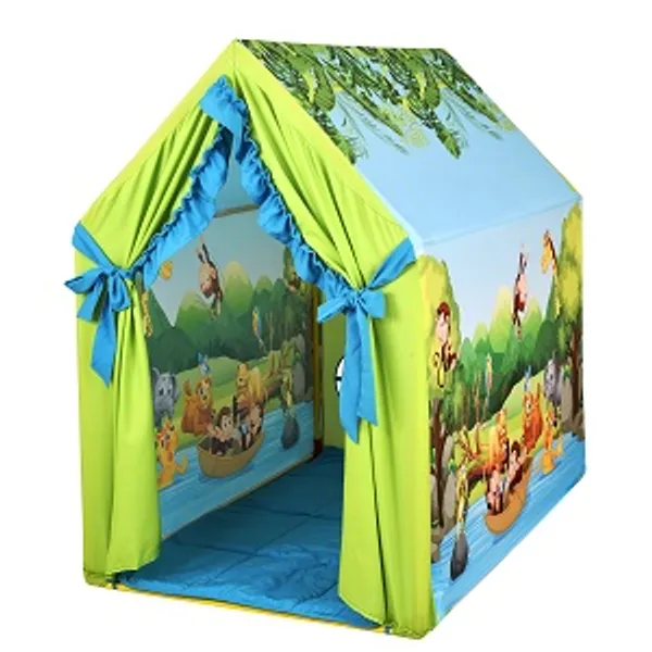 Multicolor_Jungle_Themed_Tent_Play_House_With_Quilt_For_Kids