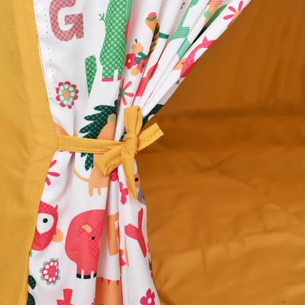 Yellow_Flaxen_Hut_Shape_Tent_Play_House_With_Quilt_For_Kids