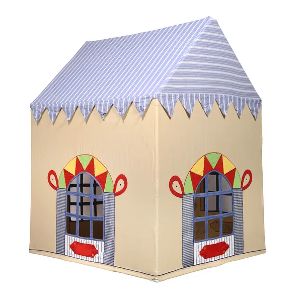 Cream_Blue_Premium_Tent_Play_House_With_Quilt_For_Kids