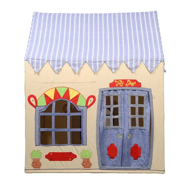 Cream_Blue_Premium_Tent_Play_House_With_Quilt_For_Kids