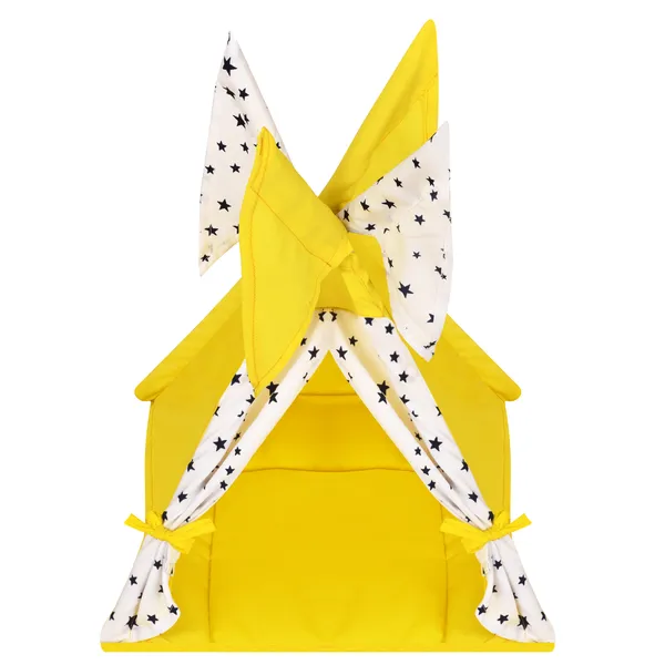 Yellow_Tent_Play_House_With_Quilt_For_Kids