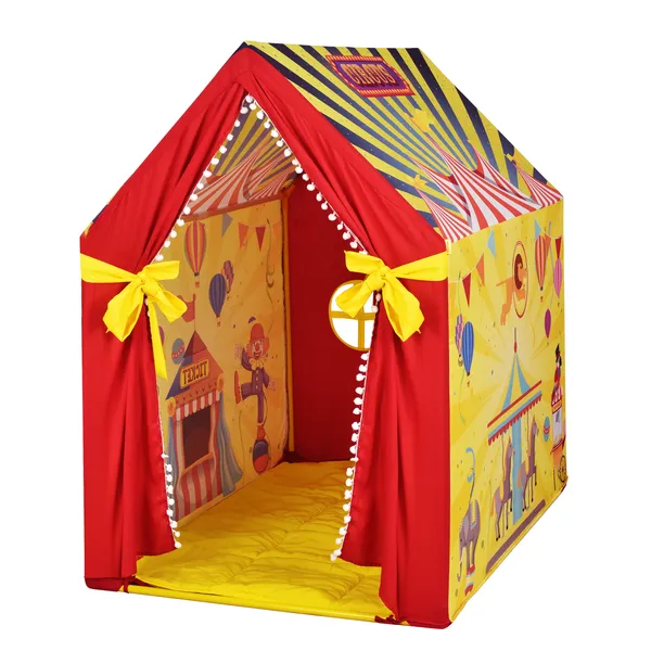 Multicolor_Circus_Themed_Tent_Play_House_With_Quilt_For_Kids