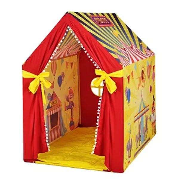 Multicolor_Circus_Themed_Tent_Play_House_With_Quilt_For_Kids