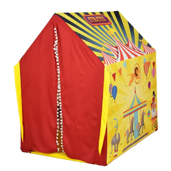 Multicolor_Circus_Themed_Tent_Play_House_With_Quilt_For_Kids