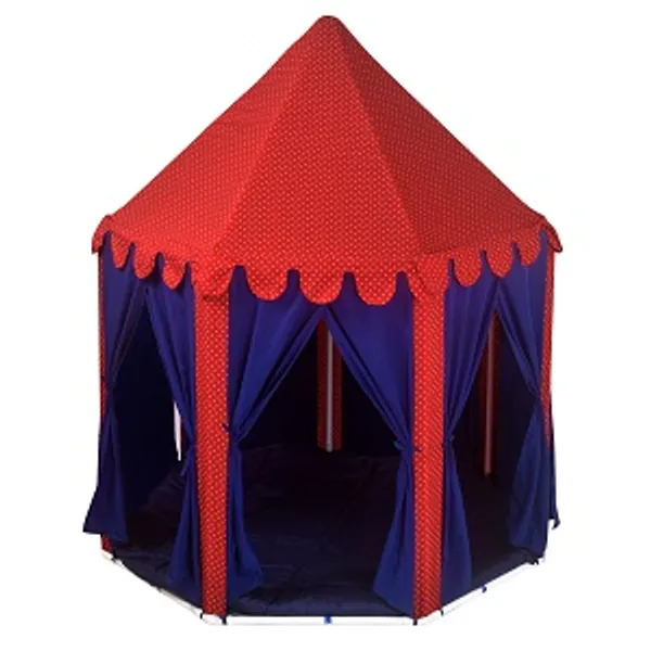 Red_&_Blue_Royale_Castle_Shape_Tent_Play_House_With_Quilt_For_Kids