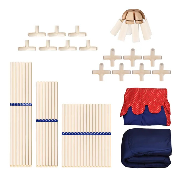 Red_&_Blue_Royale_Castle_Shape_Tent_Play_House_With_Quilt_For_Kids