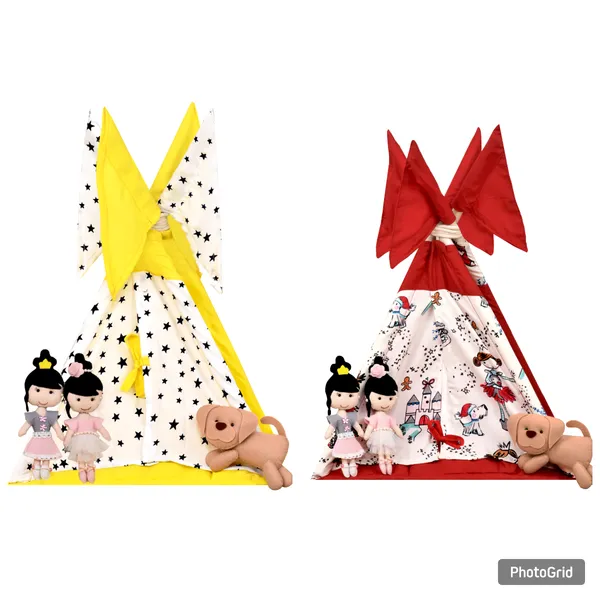 Multicolour_Tent_Play_House_With_Quilt_Combo_Set_For_Kids_(Pack_Of_2)