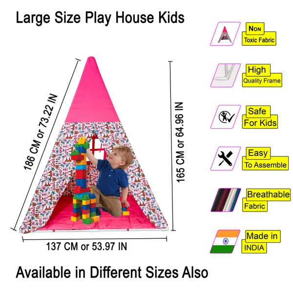 Pink_&_Blue_Premium_Tent_Play_House_With_Quilt_Combo_Set_For_Kids_(Pack_Of_2)