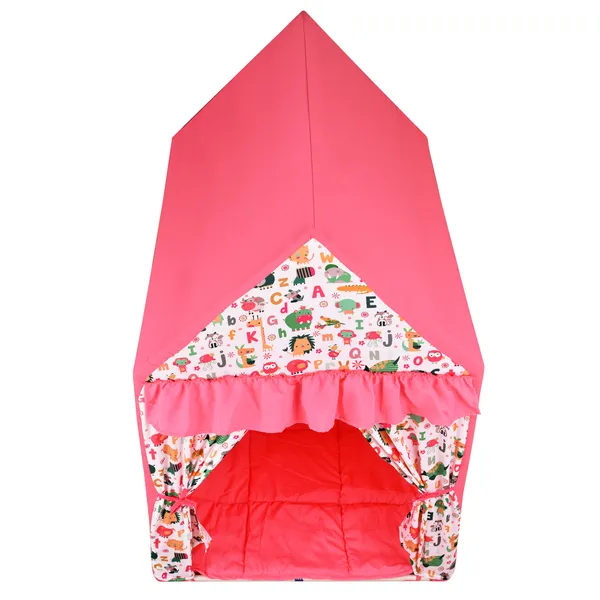 Pink_Rosy_Hut_Shape_Tent_Play_House_With_Quilt_For_Kids