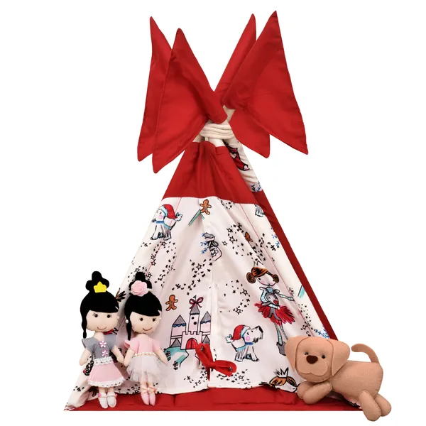 Red_Tent_Play_House_With_Quilt_For_Kids