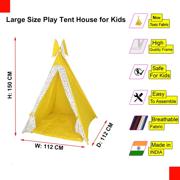 Multicolor_Hut_Shape_Tent_Play_House_With_Quilt_For_Kids