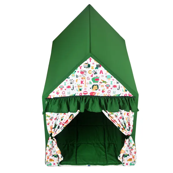 Green_Verdan_Hut_Shape_Tent_Play_House_With_Quilt_For_Kids