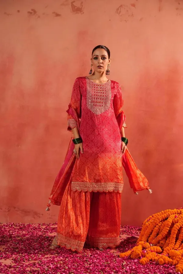 Orange_Mix_Pink__Trendy_Sharara_Set_With_Heavy_Embroidery_For_Women