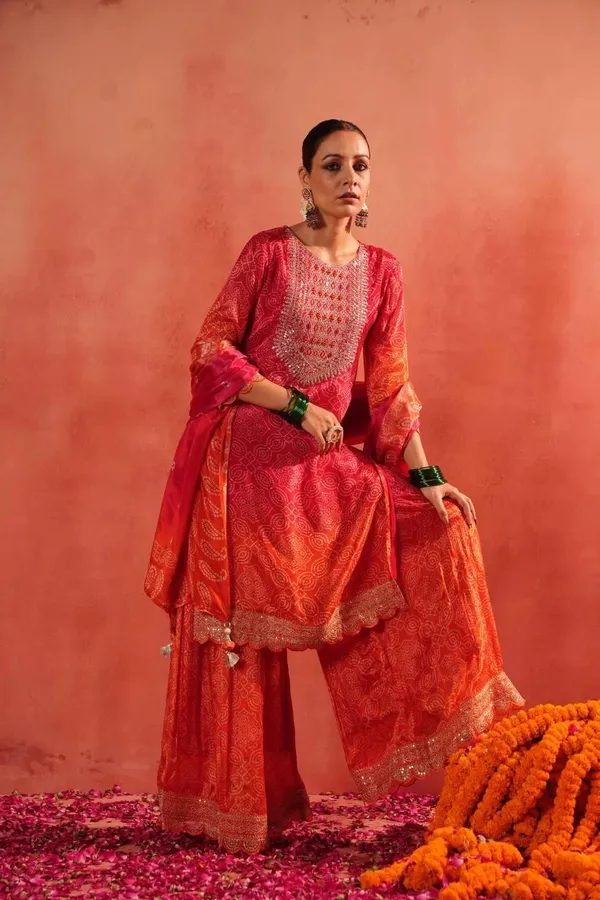 Orange_Mix_Pink__Trendy_Sharara_Set_With_Heavy_Embroidery_For_Women