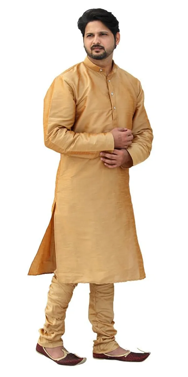 Brown_Dupion_Silk_Wedding_Kurta_Pajama_For_Men