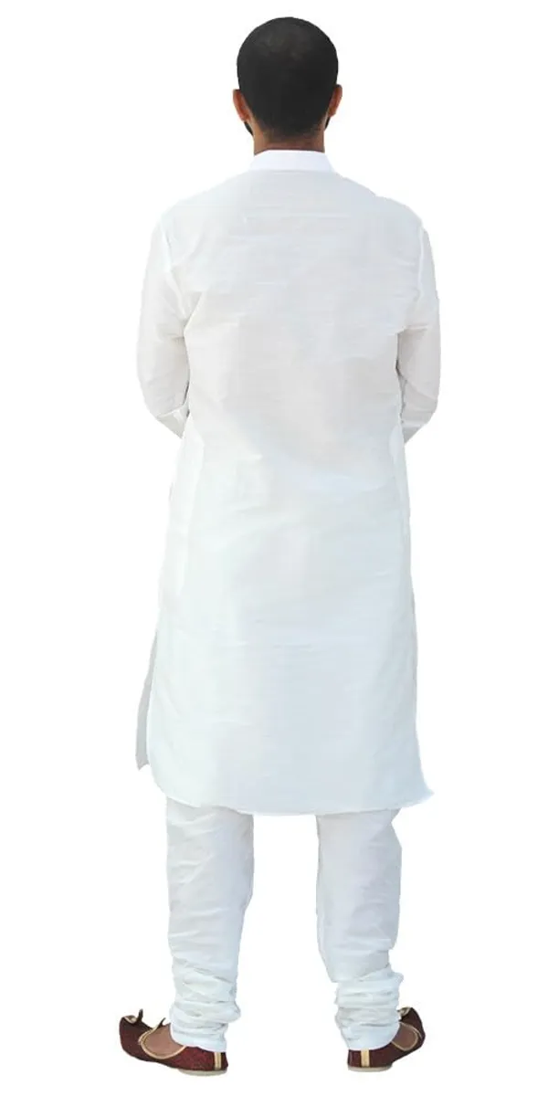White_Dupion_Silk_Wedding_Kurta_Pajama_For_Men