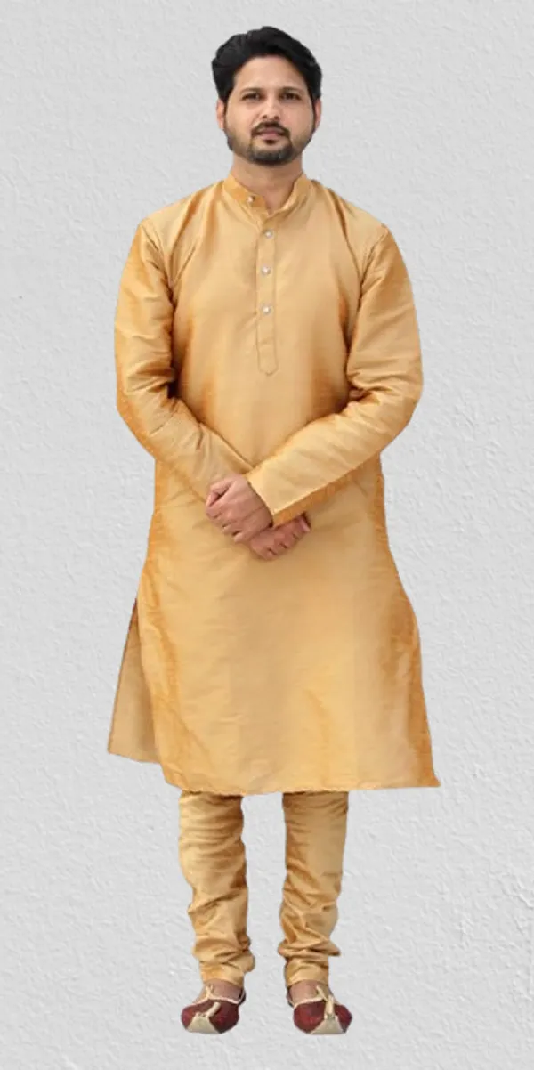 Brown_Dupion_Silk_Wedding_Kurta_Pajama_For_Men