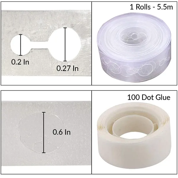 White_Plastic_Balloon_Decorating_Strip_Kit_For_Garl_&_With_200_Dot_Glue_Point_Stickers_For_Adult_&_Kids_Pack_Of_2