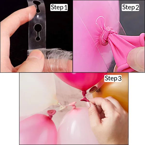 White_Plastic_Balloon_Decorating_Strip_Kit_For_Garl_&_With_200_Dot_Glue_Point_Stickers_For_Adult_&_Kids_Pack_Of_2