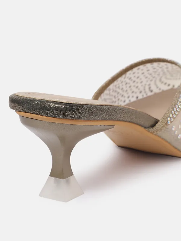 Antique_Gold_Synthetic_Mesh_Heeled_Mules_For_Women_(_2_Inch_)