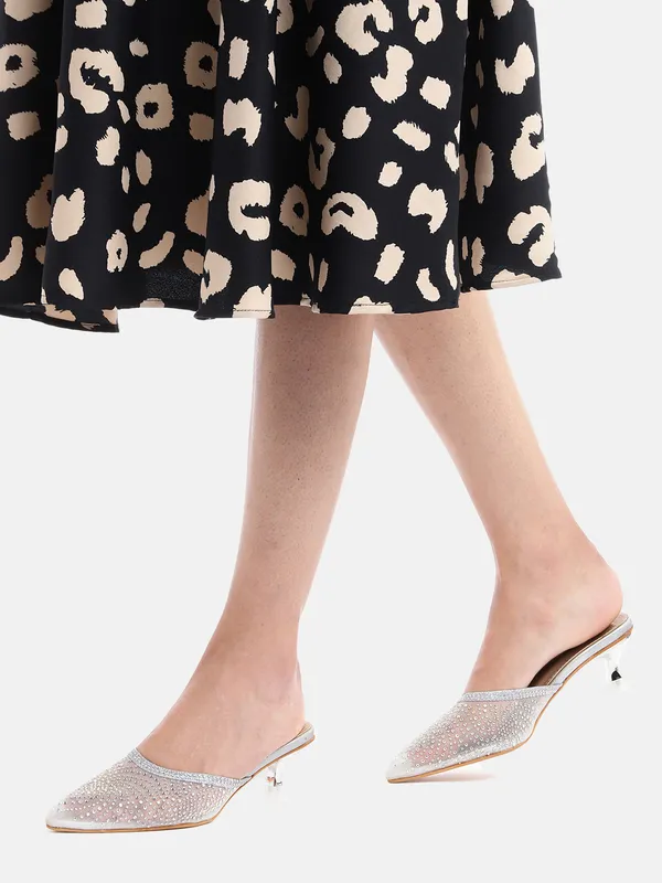 Silver_Synthetic_Mesh_Heeled_Mules_For_Women_(_2_Inch_)