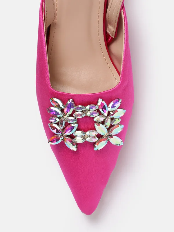 Pink_Satin_Heel_Pumps_For_Women_(_2_Inch_)