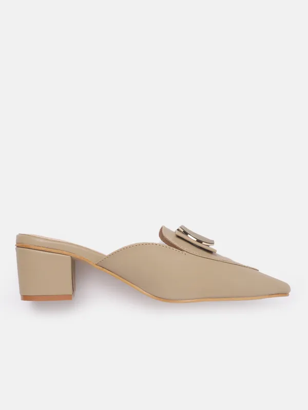 Beige_Synthetic_Buckle_Detail_Block_Heeled_Mules_For_Women_(_2_Inch_)