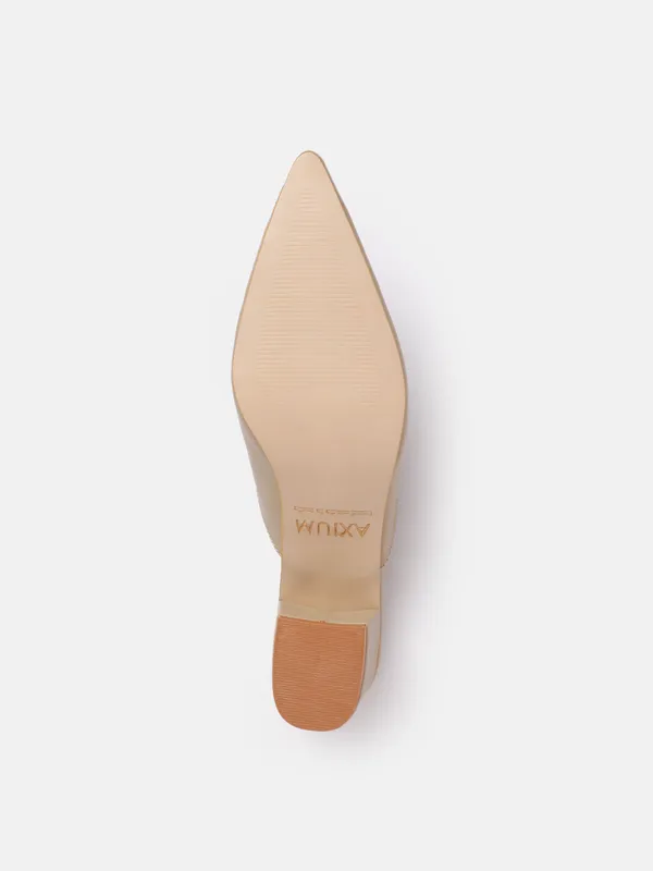 Beige_Synthetic_Buckle_Detail_Block_Heeled_Mules_For_Women_(_2_Inch_)
