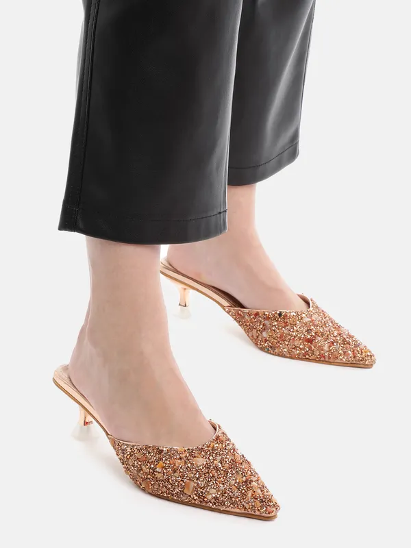 Rose_Gold_Synthetic_Stone_Embellished_Heel_Mules_For_Women_(_2_Inch_)