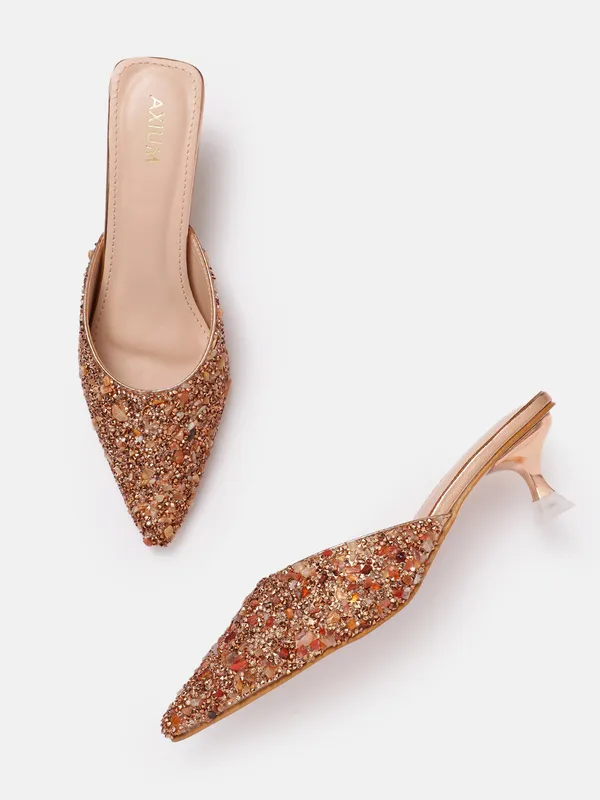 Rose_Gold_Synthetic_Stone_Embellished_Heel_Mules_For_Women_(_2_Inch_)