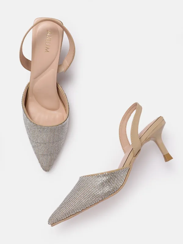 Beige_Synthetic_Stone_Embellished_Heel_Pumps_For_Women_(_3_Inch_)