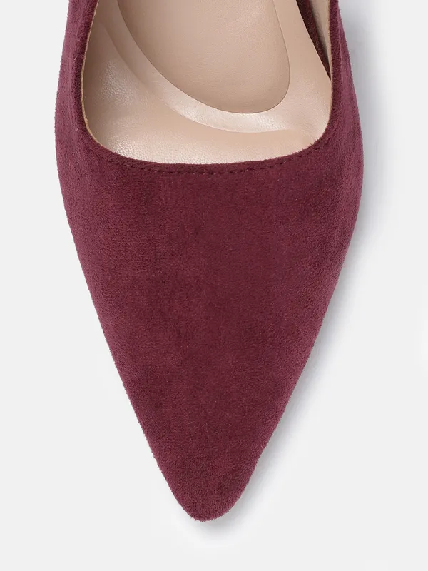 Maroon_Suede_Heel_Pumps_For_Women_(_3_Inch_)