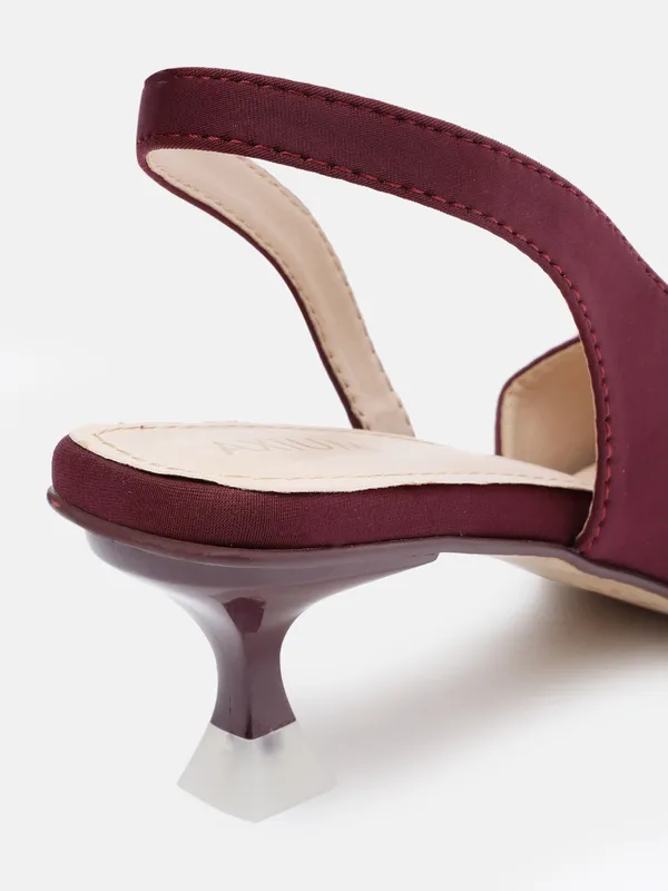 Maroon_Lycra_Heel_Pumps_For_Women_(_2_Inch_)