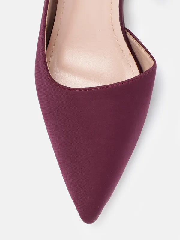 Maroon_Lycra_Heel_Pumps_For_Women_(_2_Inch_)
