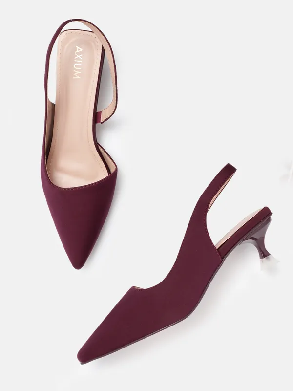 Maroon_Lycra_Heel_Pumps_For_Women_(_2_Inch_)