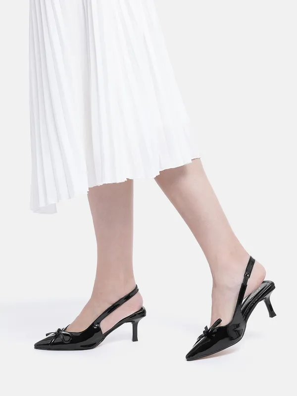 Black_Synthetic_Patent_Bow_Heels_For_Women_(_3_Inch_)