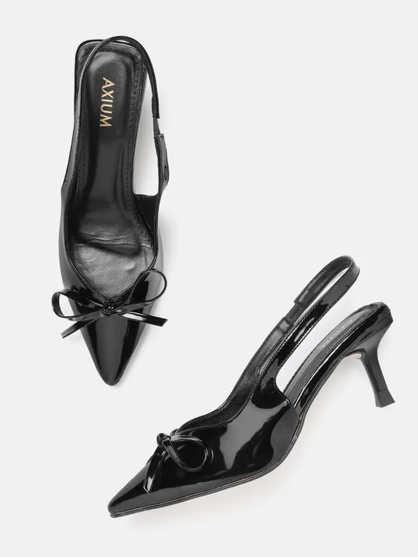 Black_Synthetic_Patent_Bow_Heels_For_Women_(_3_Inch_)