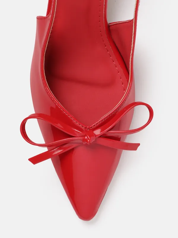 Red_Synthetic_Patent_Bow_Heels_For_Women_(_3_Inch_)