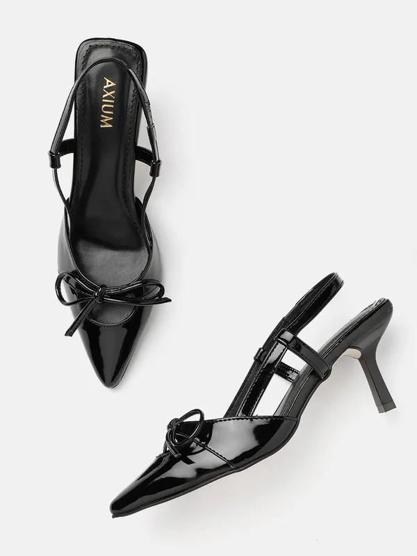 AXIUM_Women's_Black_Bow_Pump_Slim_Heels,_3inch_(BLY236)