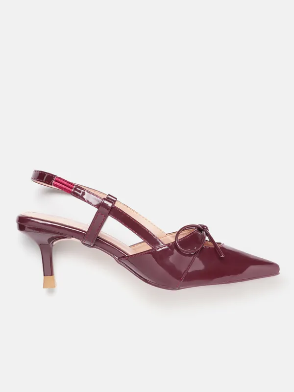 Maroon_Synthetic_Patent_Bow_Heels_For_Women_(_3_Inch_)