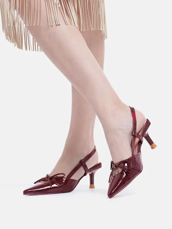 Maroon_Synthetic_Patent_Bow_Heels_For_Women_(_3_Inch_)